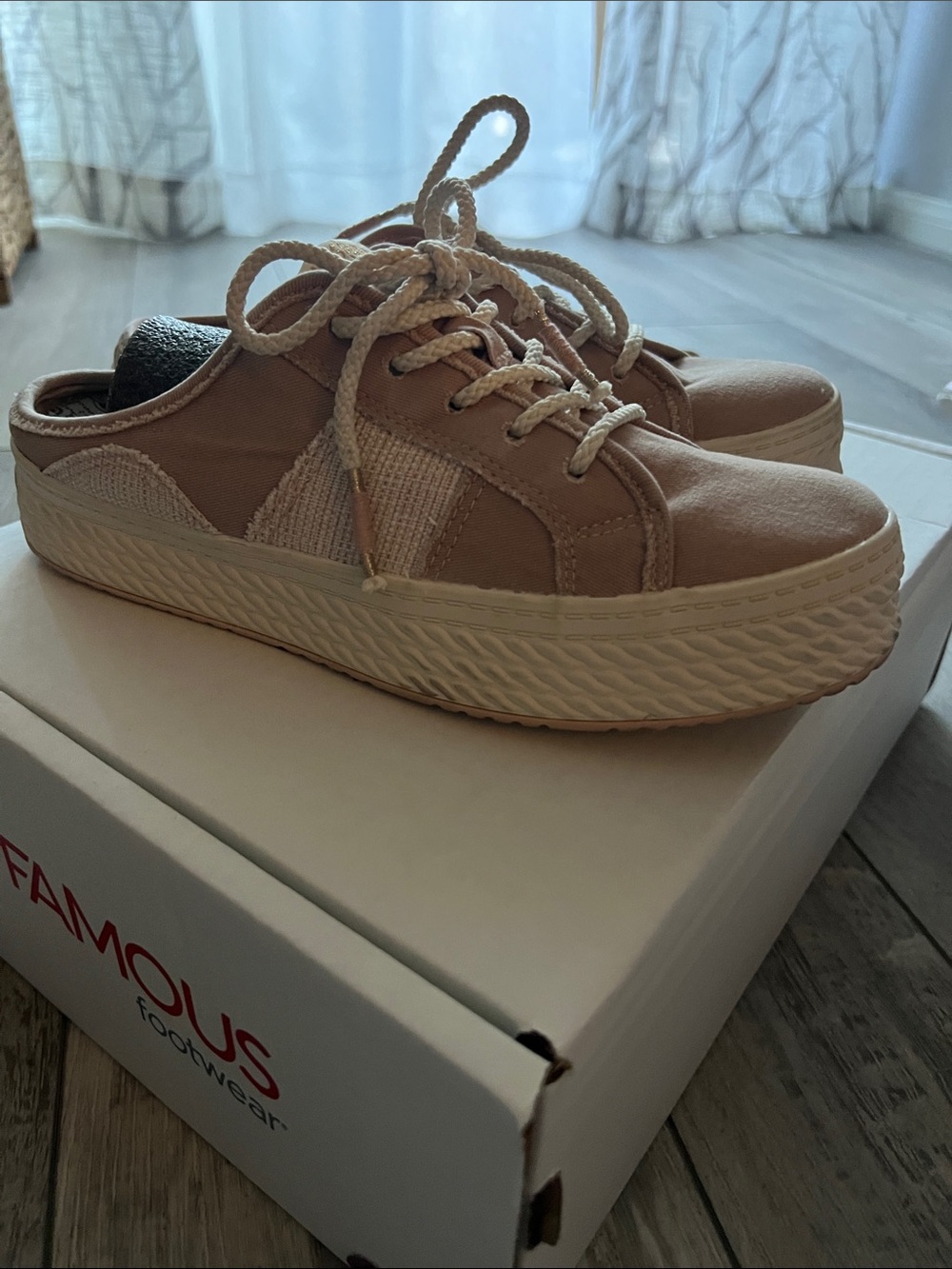 Blowfish Malibu Womens' Tan Platform Sneakers with Rope-Style Sole